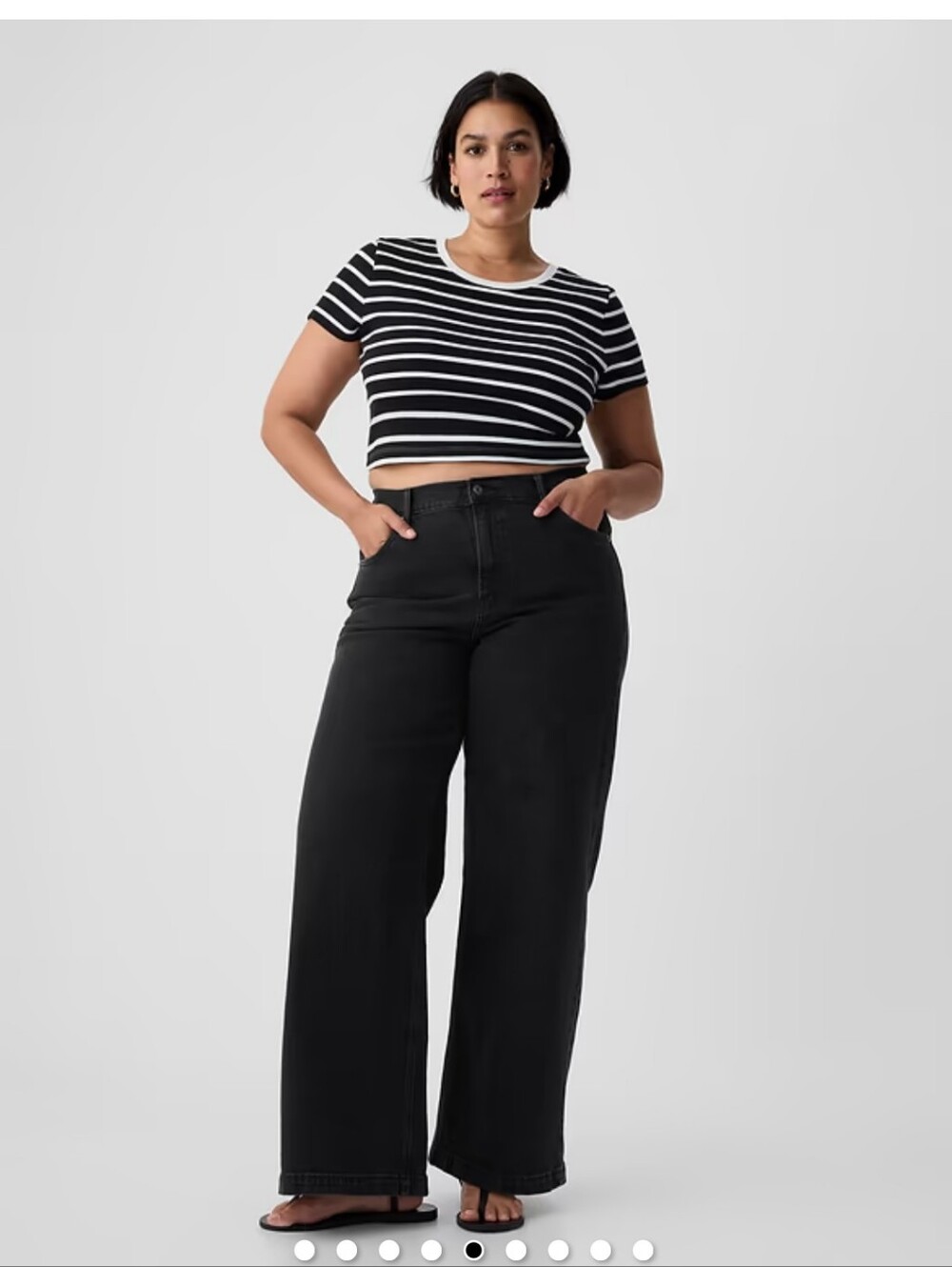 Gap High Rise Stride Wide-Leg Jeans | Washed Black Denim | Size 18 & 14